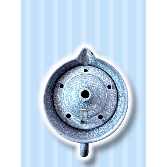 Vintage Blue Enamelware Graniteware Coffee Pot With Lid Rustic Campfire Style - Picture 11 of 16